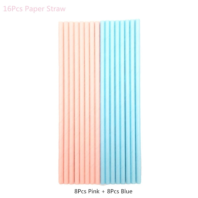 Disposable tableware set for Gender Reveal party