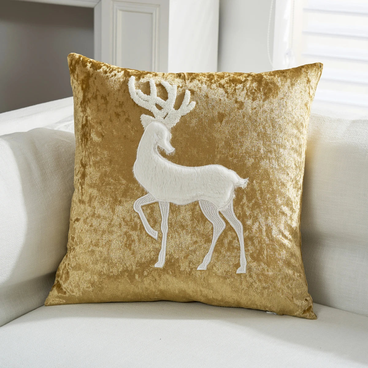 Gold Holiday Throw Pillow Cover 18×18