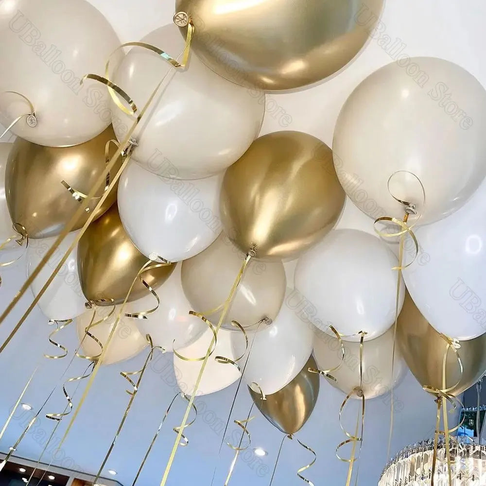 White Sand Latex Balloons 10Inch / 40Pcs