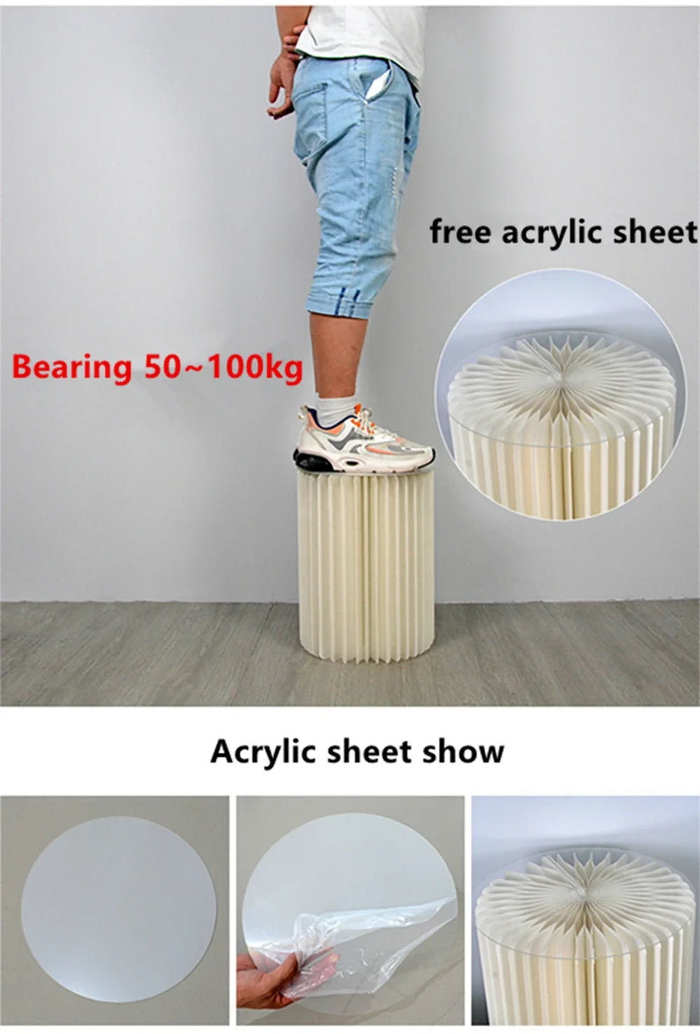 Cylinder folding stand for decoration