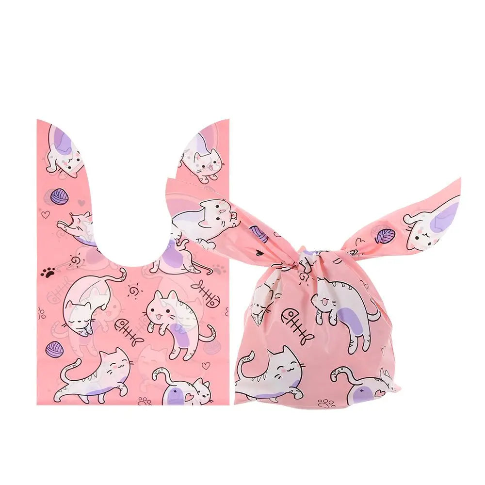 10PCS Easter Rabbit Candy Biscuit Gifts Bag Easter Bunny Ear Cookie Bags Package Pocket Event Party Supplies Snack Decoration