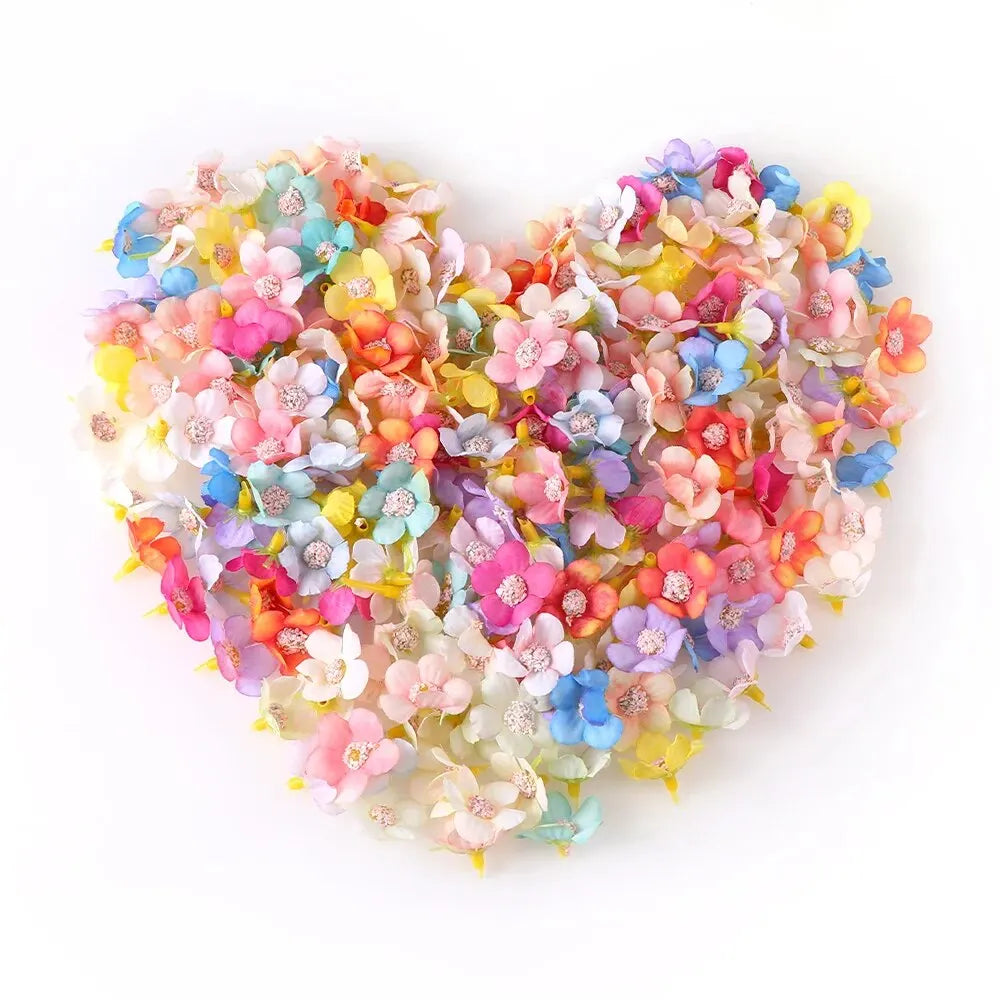 Mini flowers heads Silk for decoration and accessories 50PCs