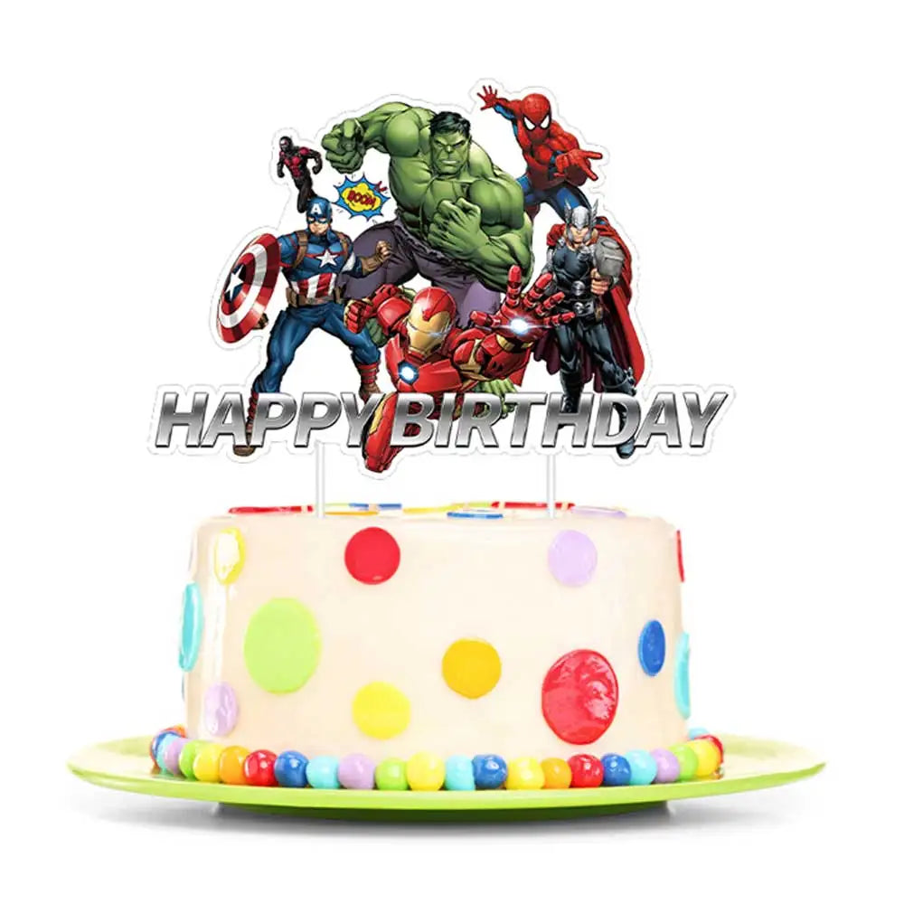 Caraktar cake decorations include cake topper