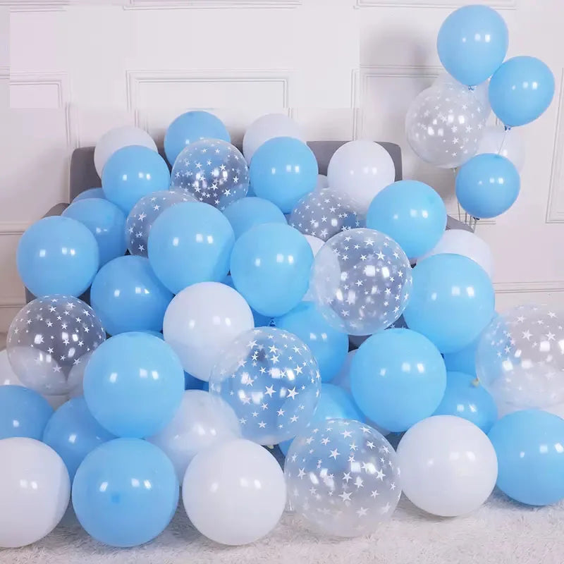 Silver black confetti Latex balloons 30pcs