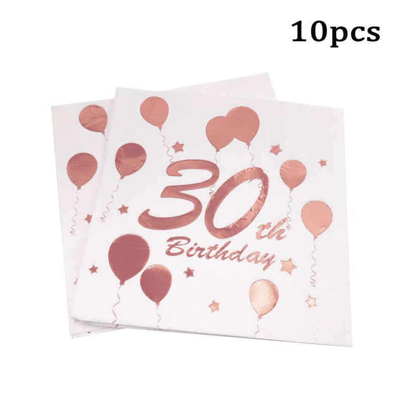 Paper napkin 30 40 50 60 Years Old