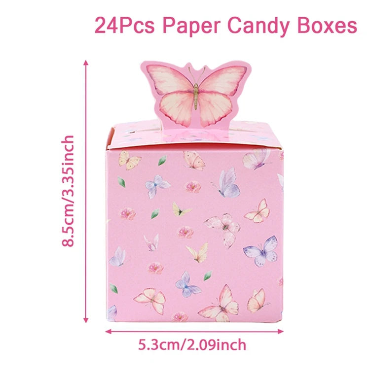 Candy gift box Butterfly for Baby Shower decorations 12/24pcs