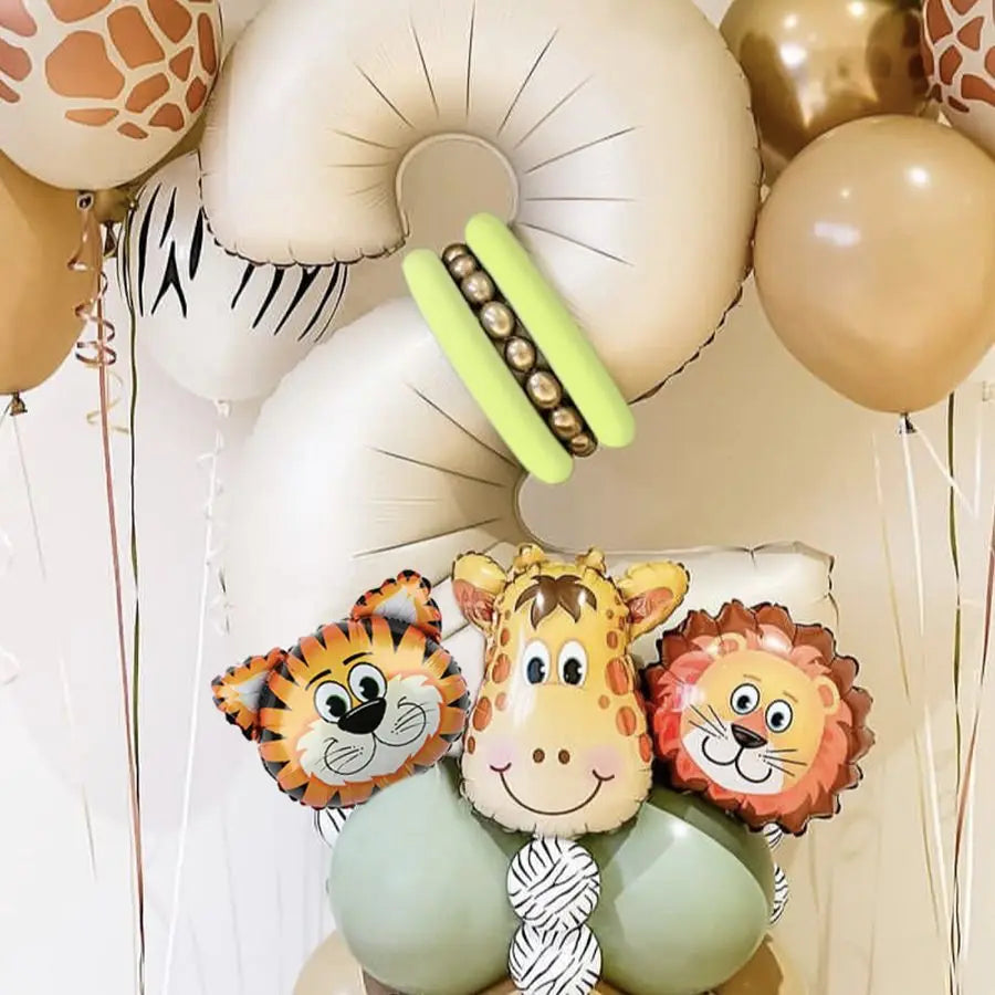40PCS Jungle Animal Number Balloon Set