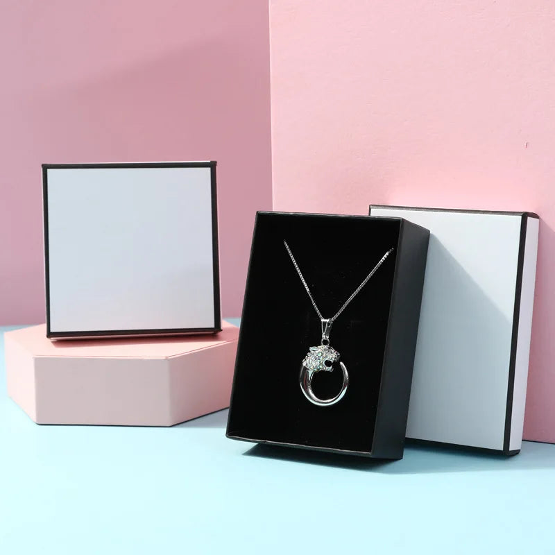 12pack White Black cardboard jewelry boxes 7x9x3cm