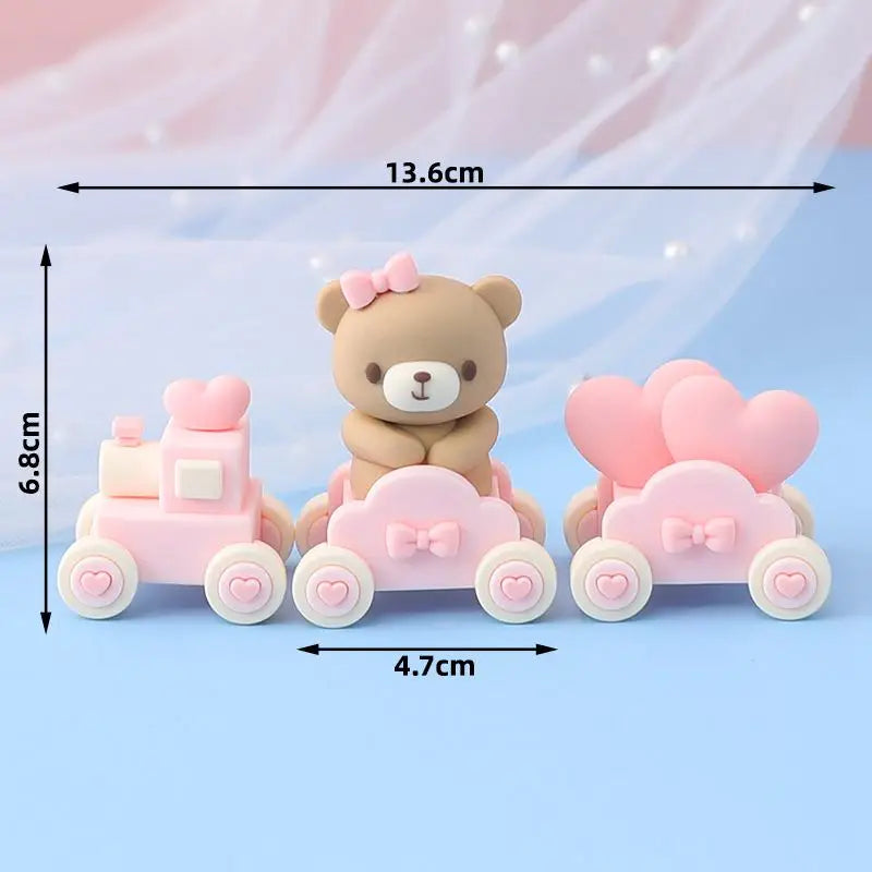 Pink Bbue Bear cake decorating