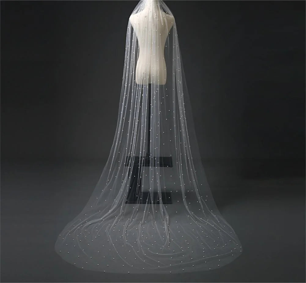Pearls Bridal Veil Soft 1 Tier