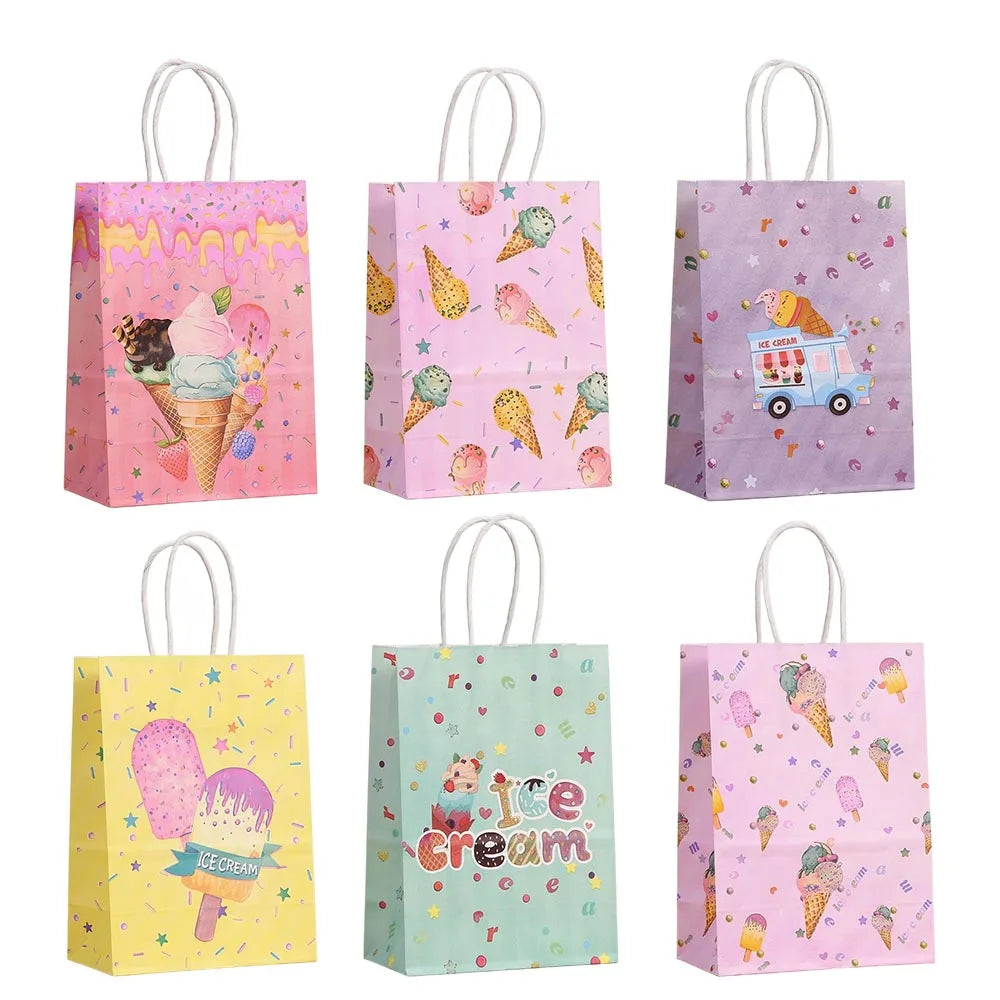 Ice Cream Party Gift Bags 6/12/24pcs