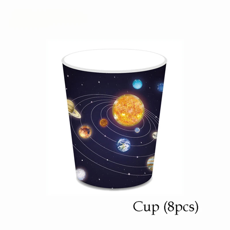 Out Space galaxy theme party disposable set for 8 persern
