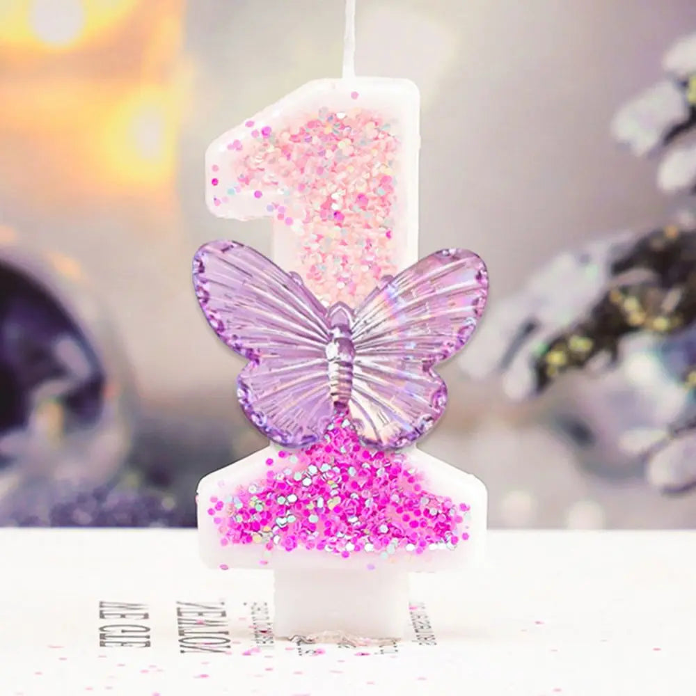 0–9 Purple Butterfly Number Candles