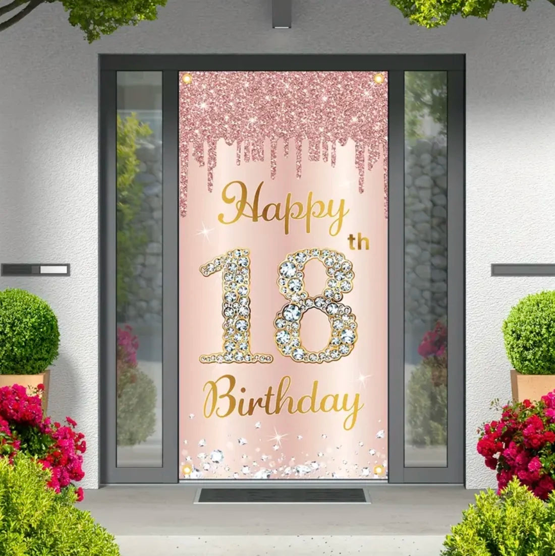 Happy Birthday Theme Decor Door Cover