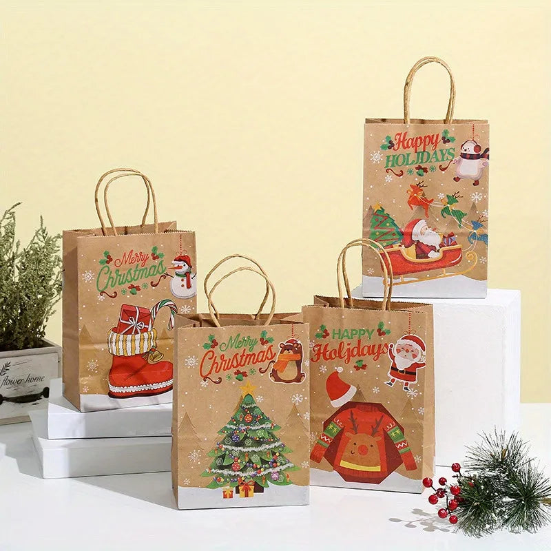 Christmas Kraft Paper Gift Bags