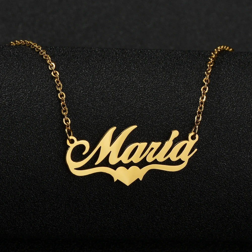 Custom name necklaces personalized heart butterfly