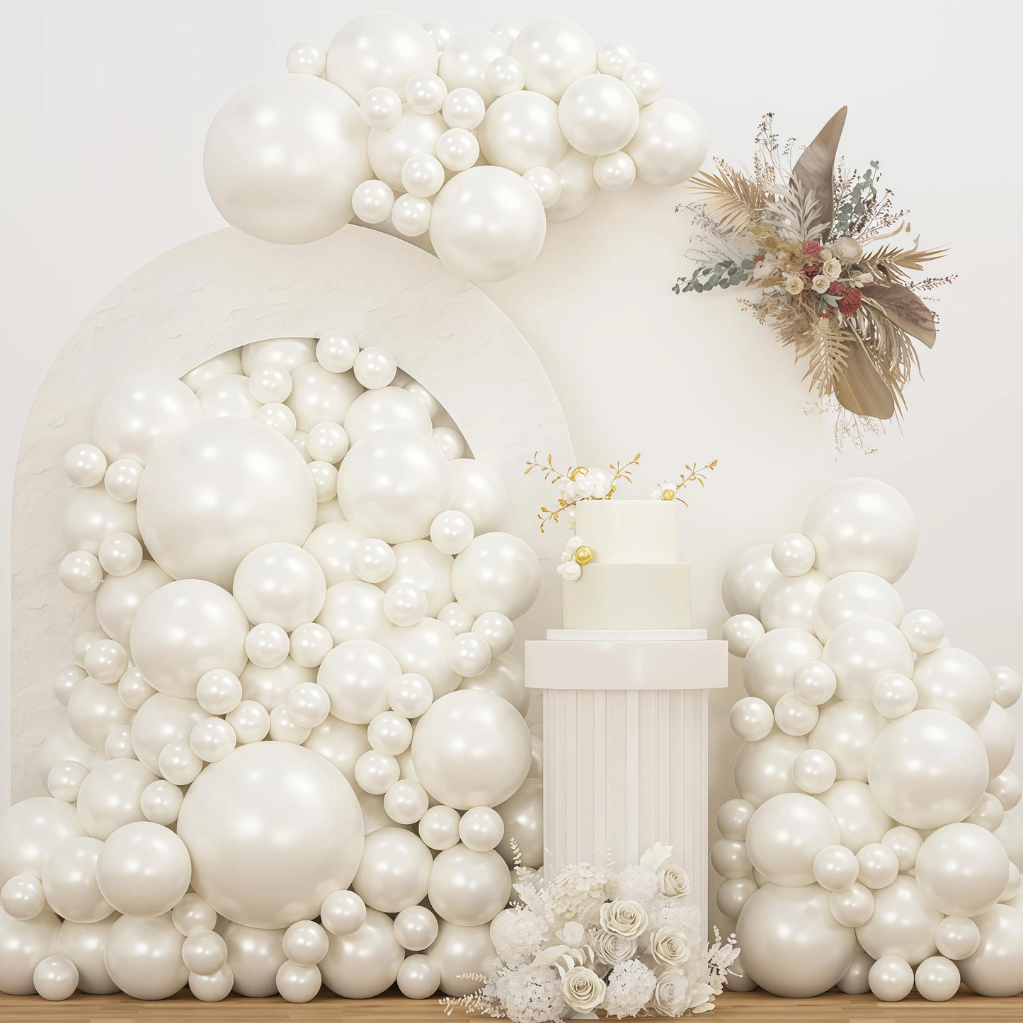 Pearl white,balloon arch Kit