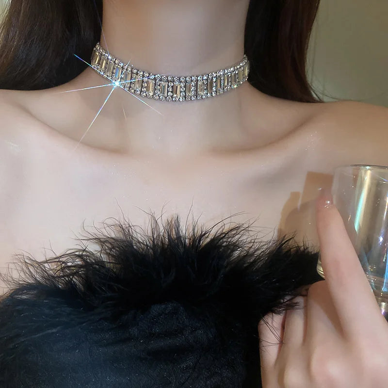 Luxury crystal chokers neck necklaces