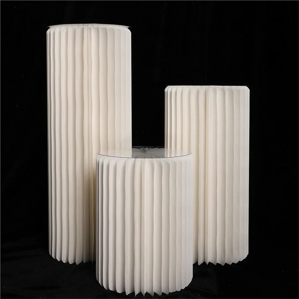 Cylinder folding stand for decoration