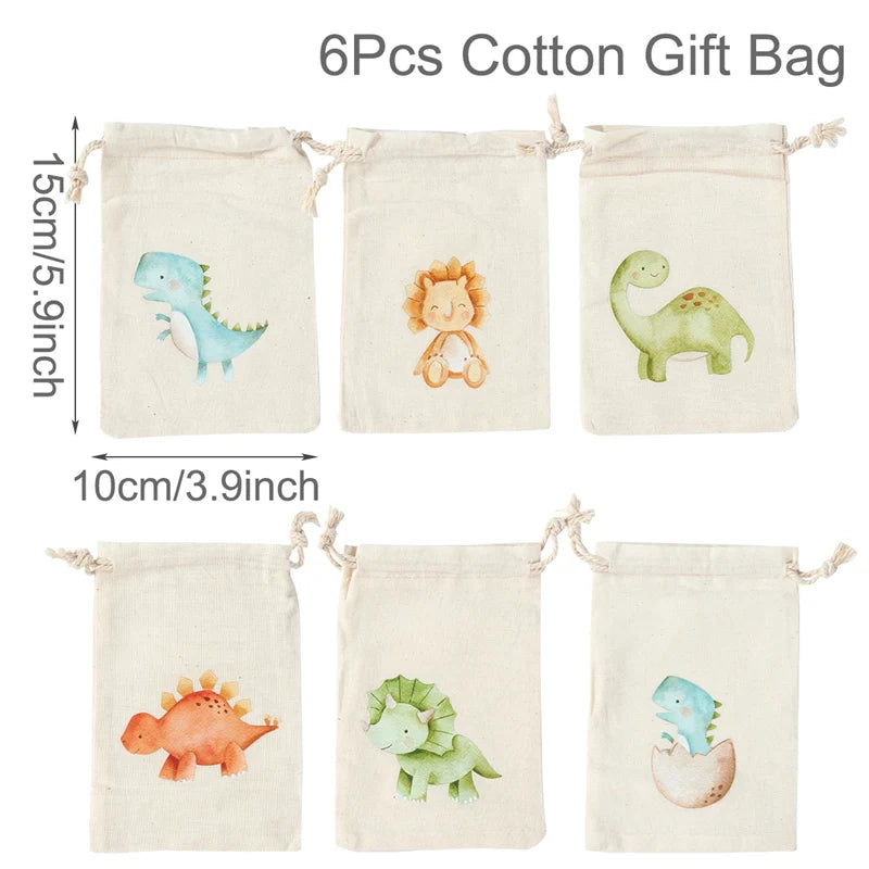 Animal character Gift Bags for Party 6pcs