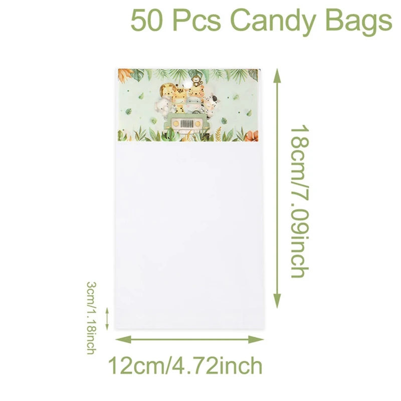 Jungle Animal Plastic Candy bags Self-Adhesive 30/50pcs