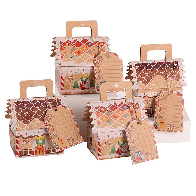 Xmas Party Gift Boxes – 5/10pcs Gingerbread & Snowman”