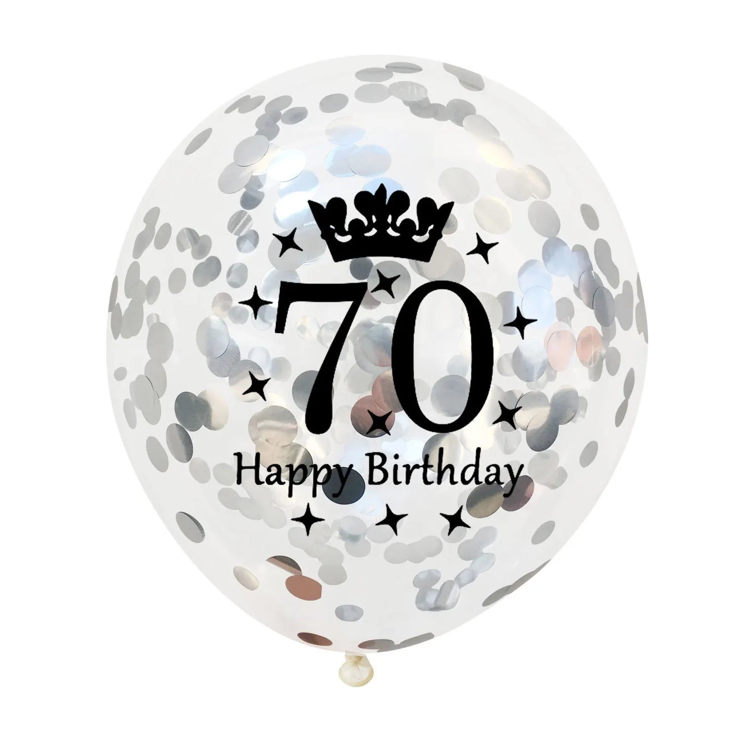 12in Crown Number Confetti Balloons