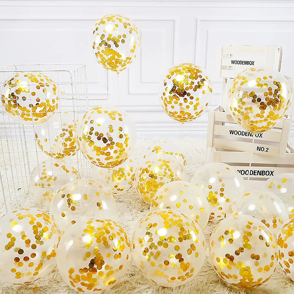 Gold Confetti Balloons 5/10/15pcs