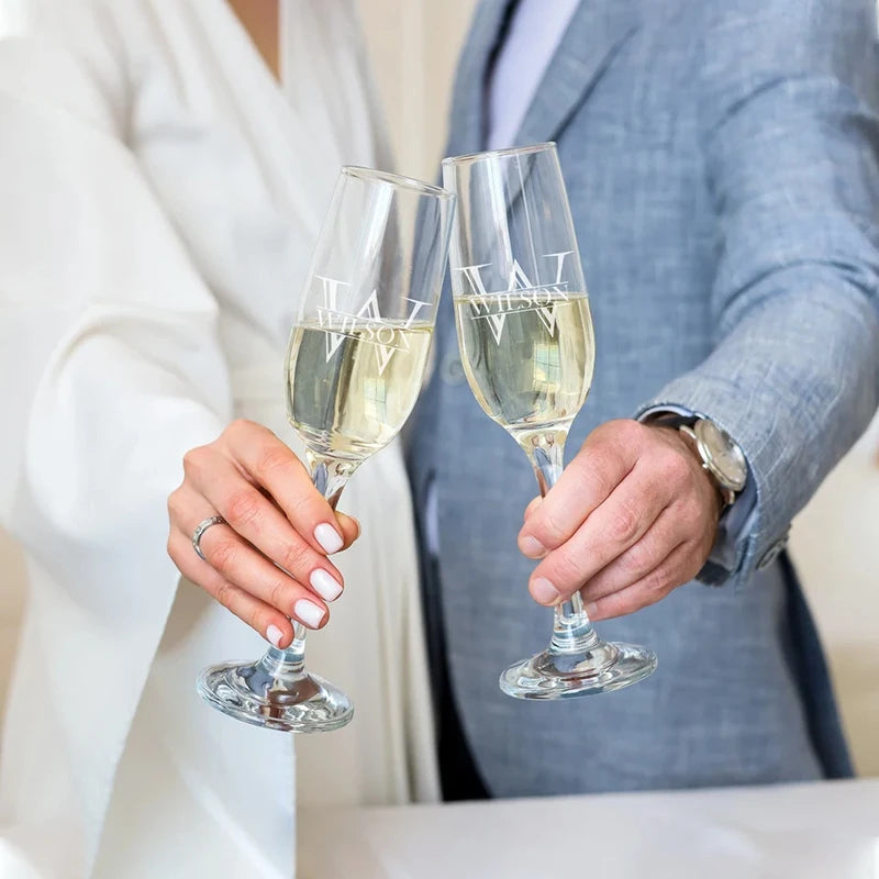 Custom champagne laser engraving glass cup