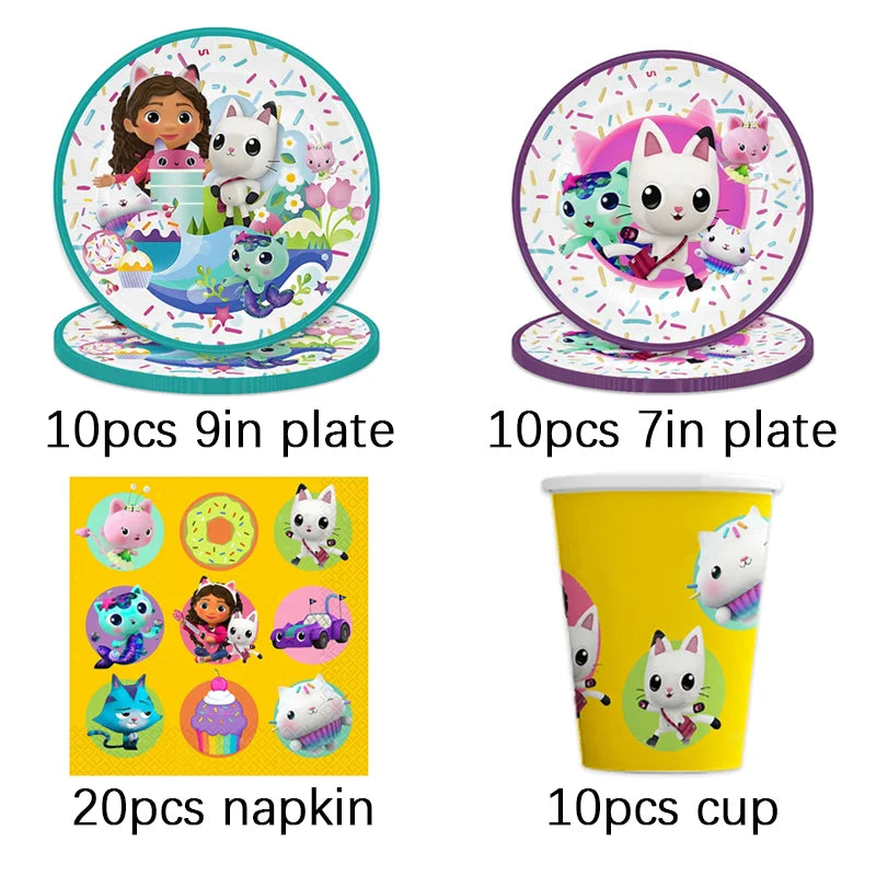 Gabby Dollhouse Party Tableware Set