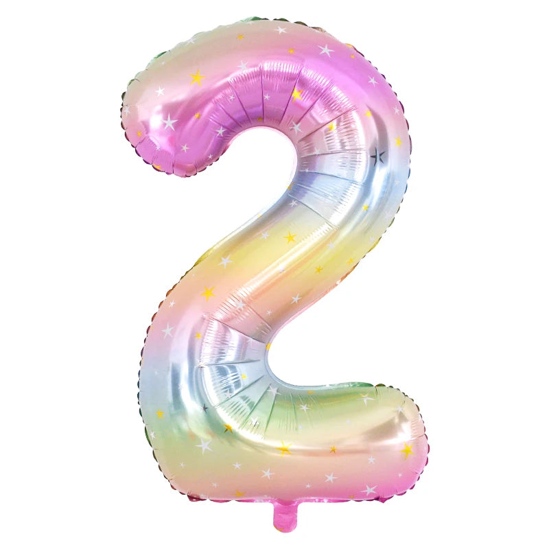 Rainbow Unicorn balloon number foil 40inch