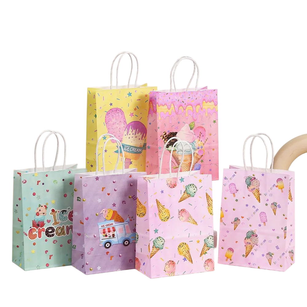 Ice Cream Party Gift Bags 6/12/24pcs