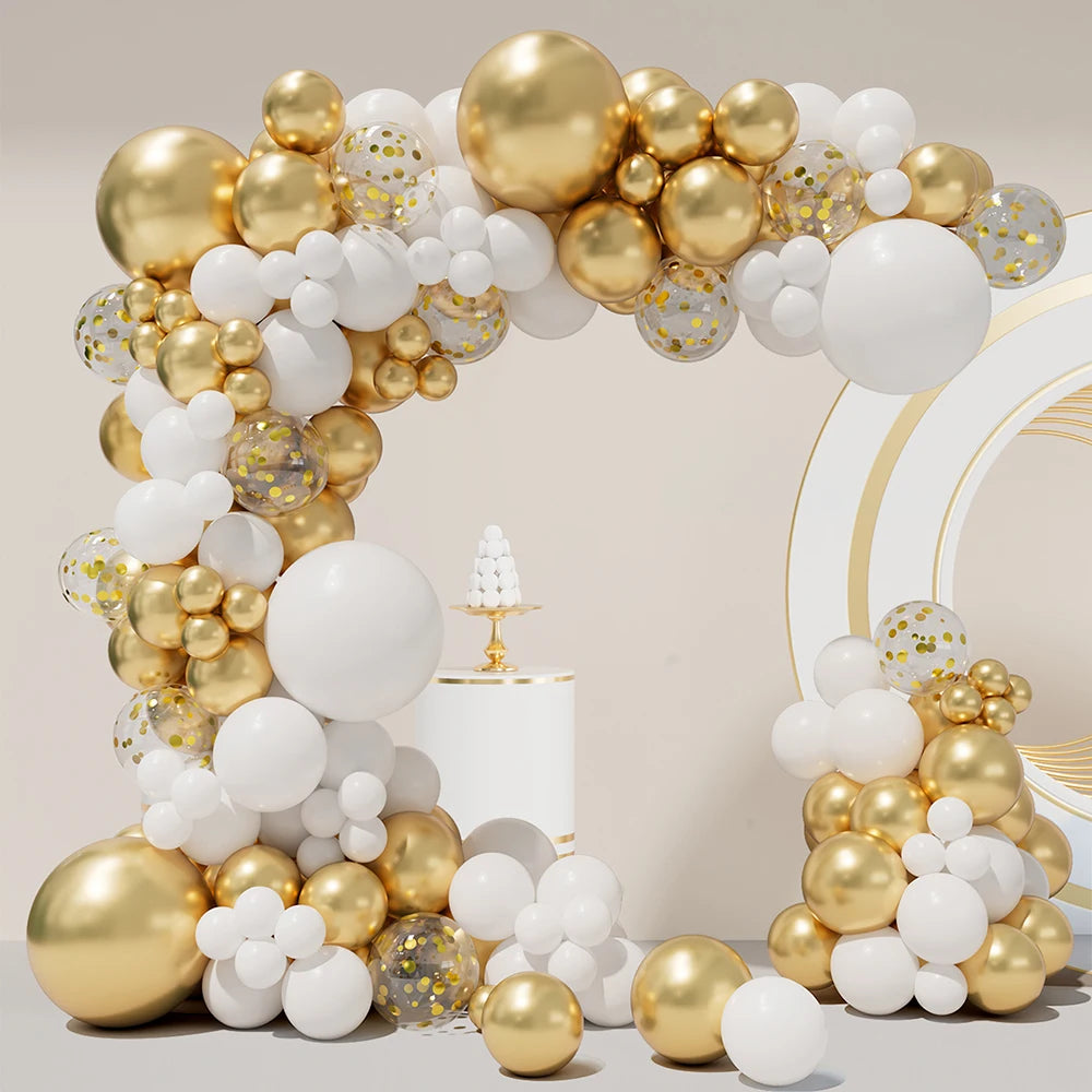 White Gold balloon Garland 126 PCS