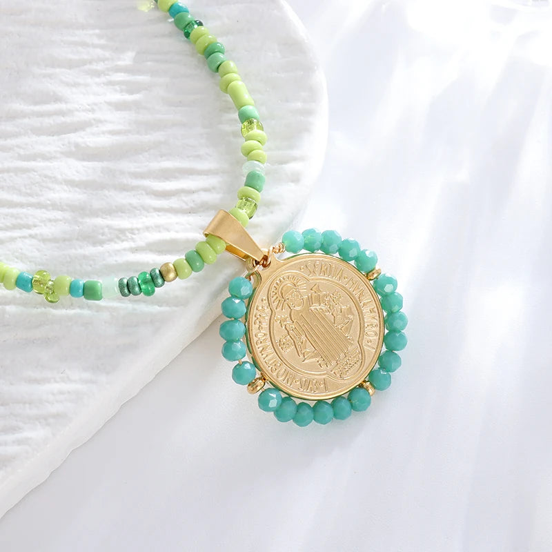 Catholic virgin Mary pendant necklace