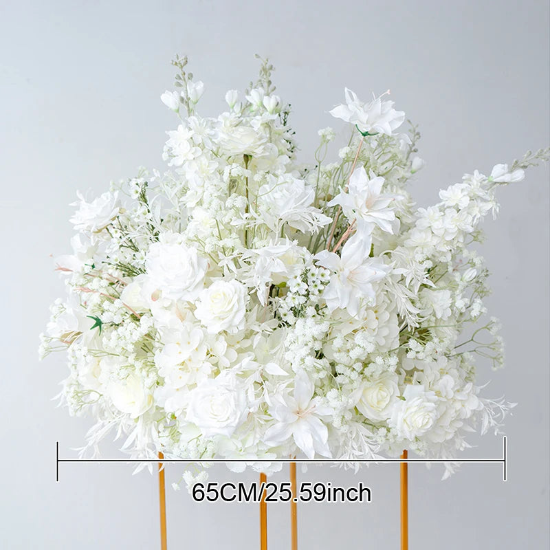 Lyx white Aisle floor floral arrangement wedding decoration