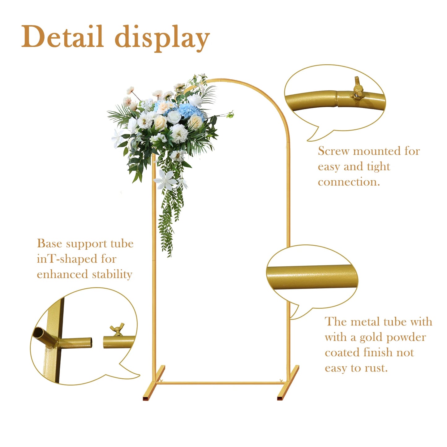 Gold arch backdrop stand, Set of 3