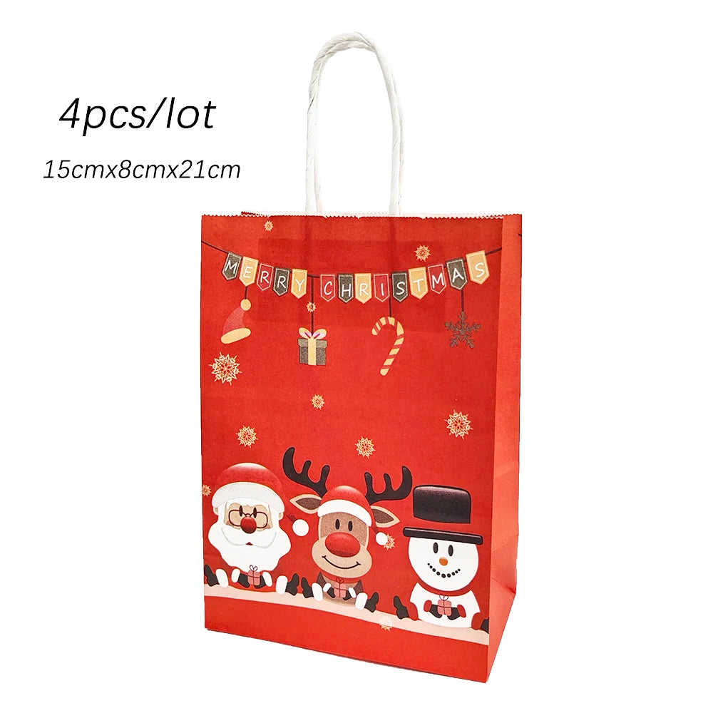 4pcs Christmas Paper Gift Bagsba