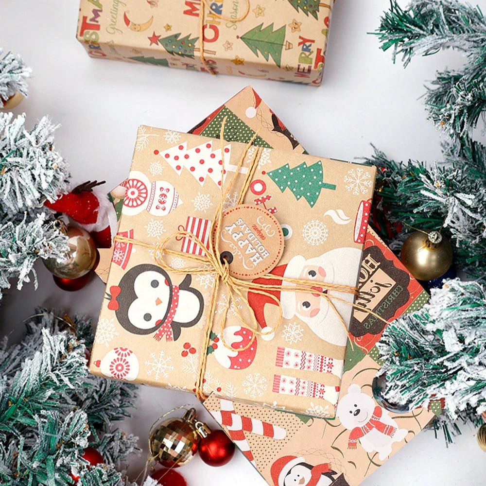 Christmas Tree & Santa Gift Wrapping Paper