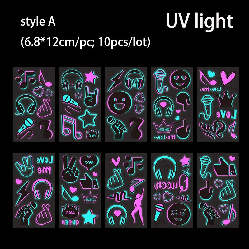 Luminous waterproof tattoos