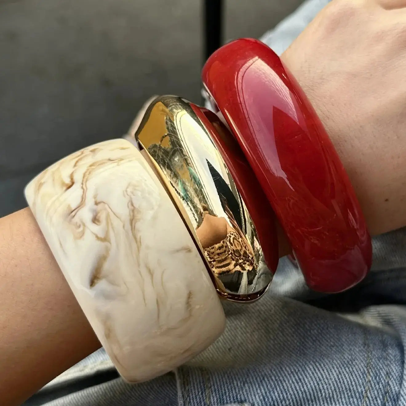 Rizana 3 style round geometric bracelets