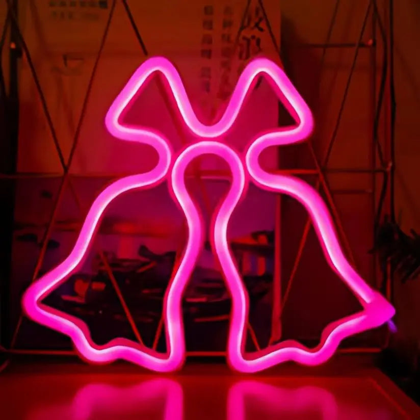 LED Christmas Bell Neon Lights, USB or Battery