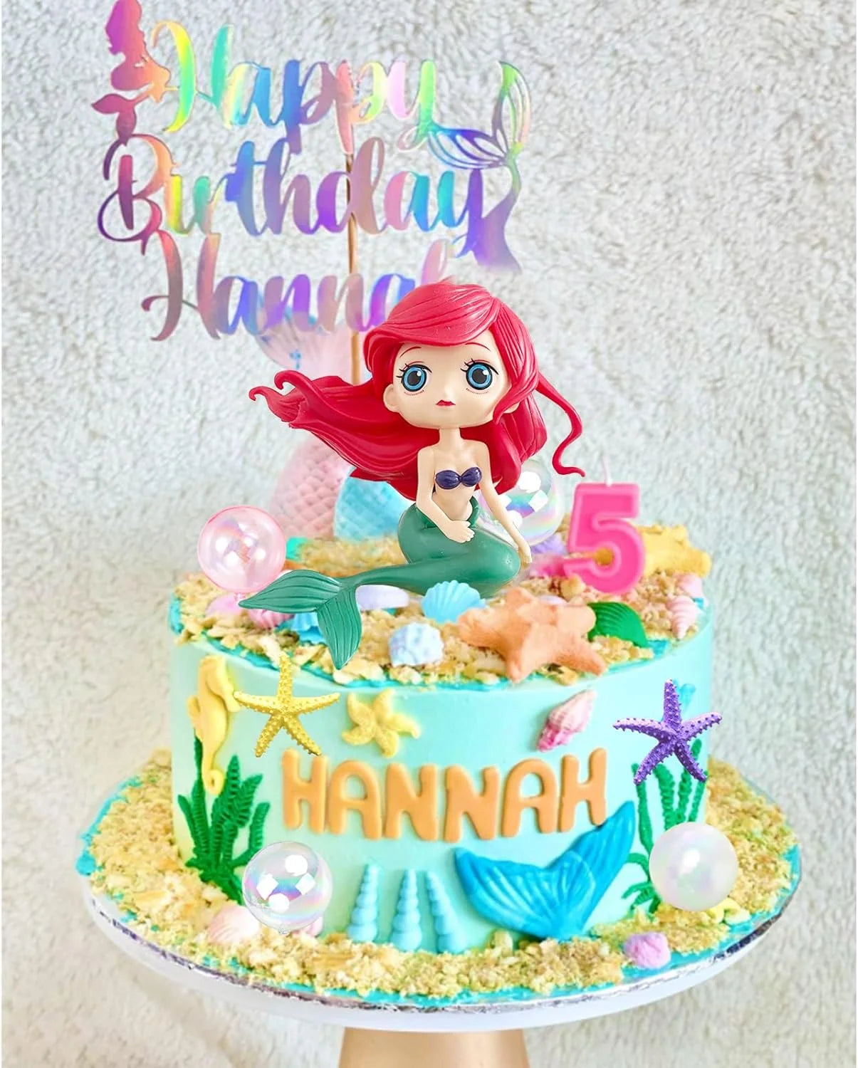 16PCS Mermaid Cake Topper Set – Under the Sea