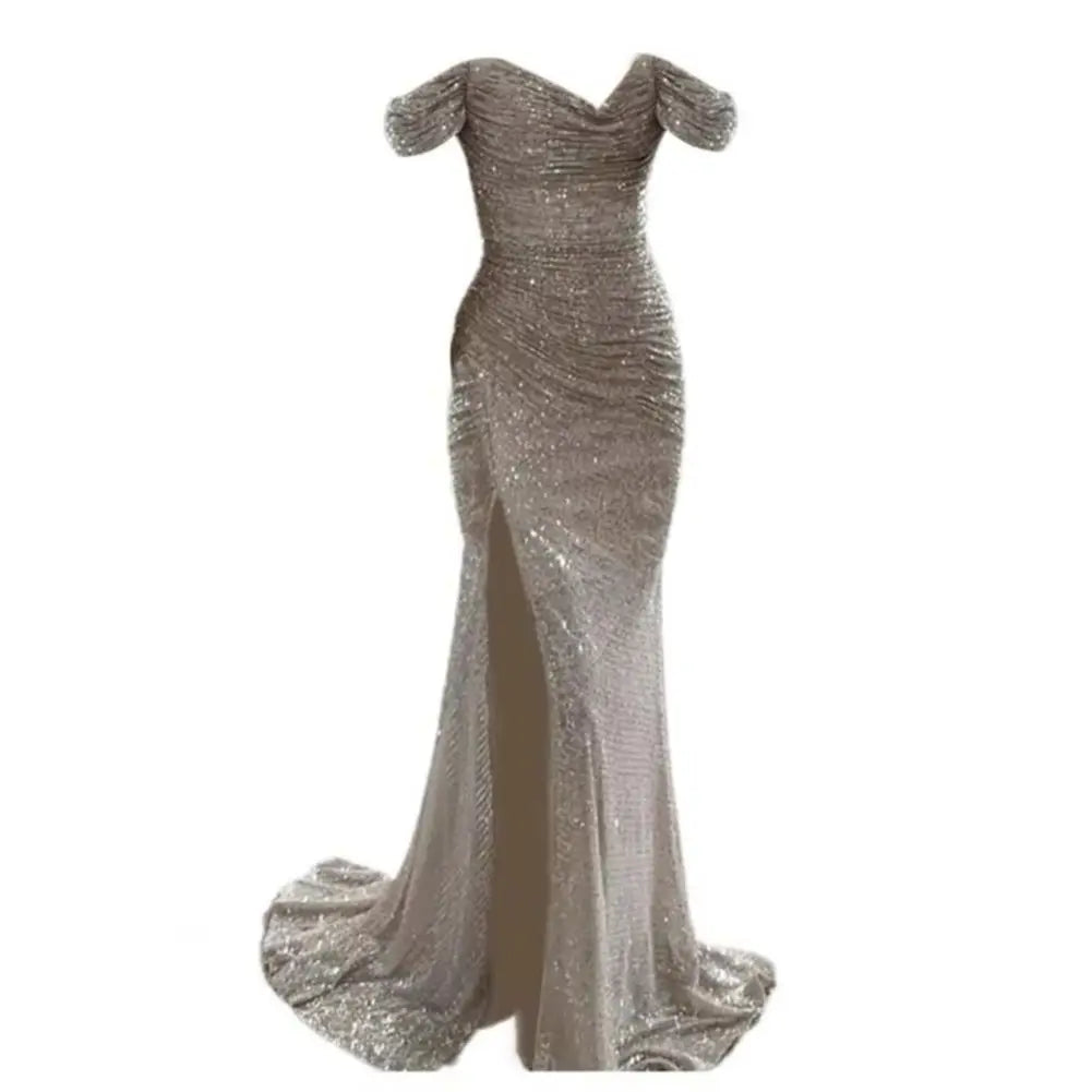 Caren Off-Shoulder Sequin Gown