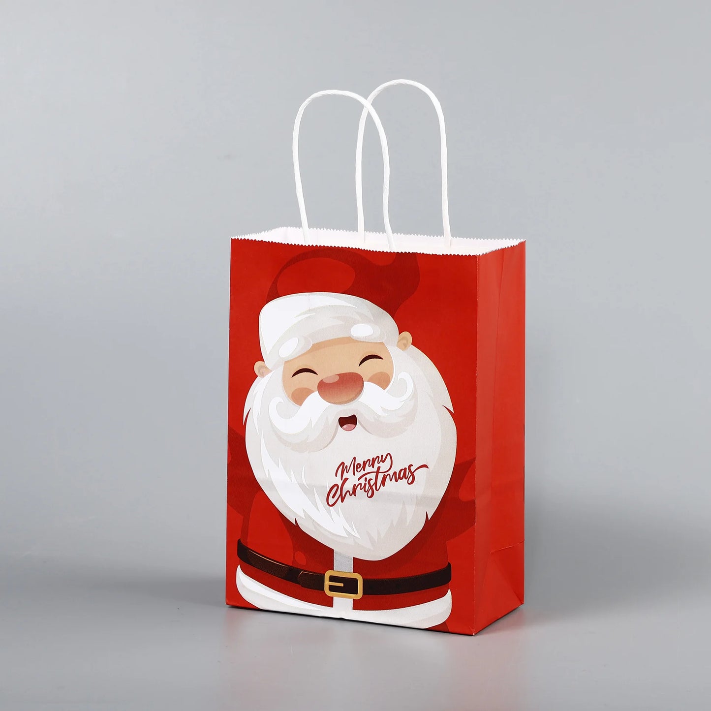 Red Kraft Gift Bags – 8/16pcs Christmas Party Favor