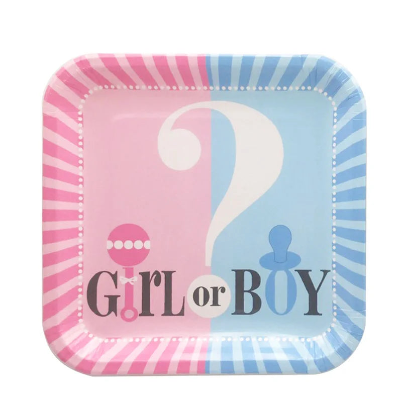 Disposable tableware set for Gender Reveal party