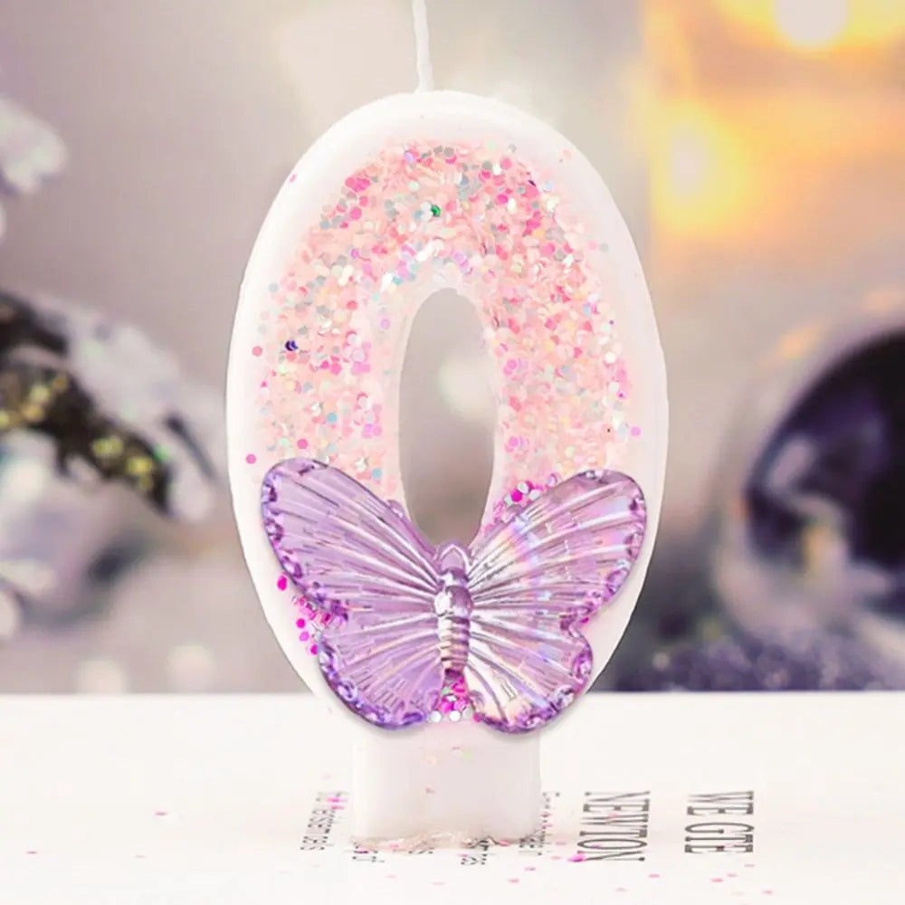 0–9 Purple Butterfly Number Candles