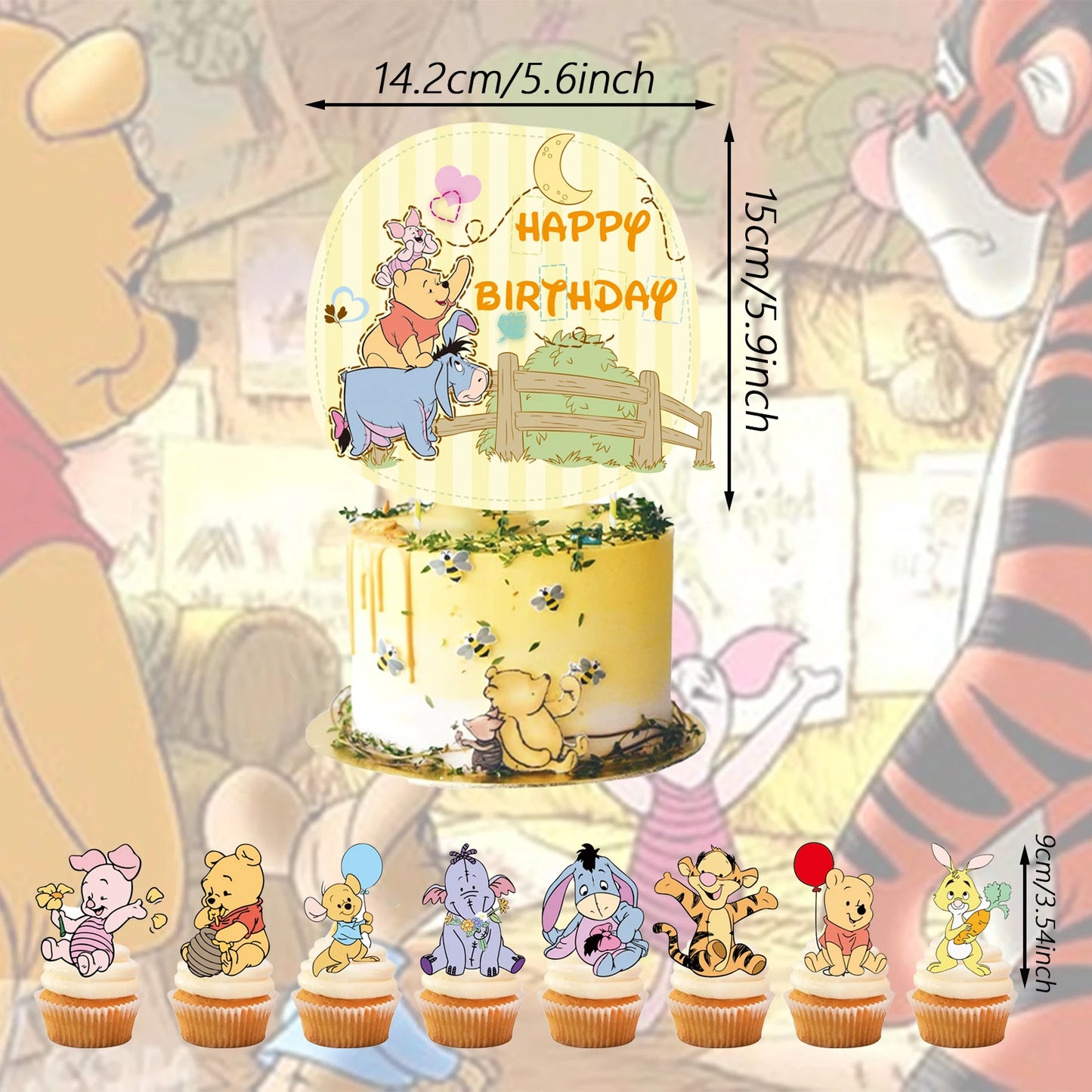 Winnie the Pooh Cake Topper 25pcs