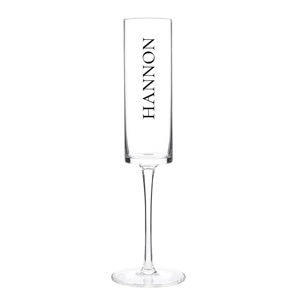 Custom Laser engraving name Champagne flute