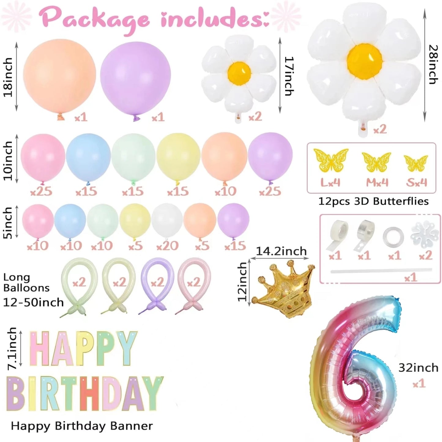 200PCS Macaron Foil Balloon Garland Set
