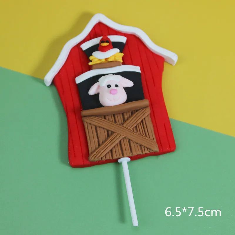 Farm animal party cake decoration 1pcs